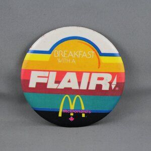 980s Mc Donald's Staff Pin - Beakfast with Flair - Awesome Vibrant Graphics